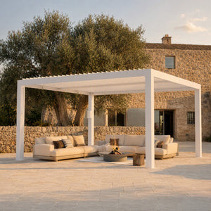 12'x14' Aurora Metal Pergola with Adjustable Louver