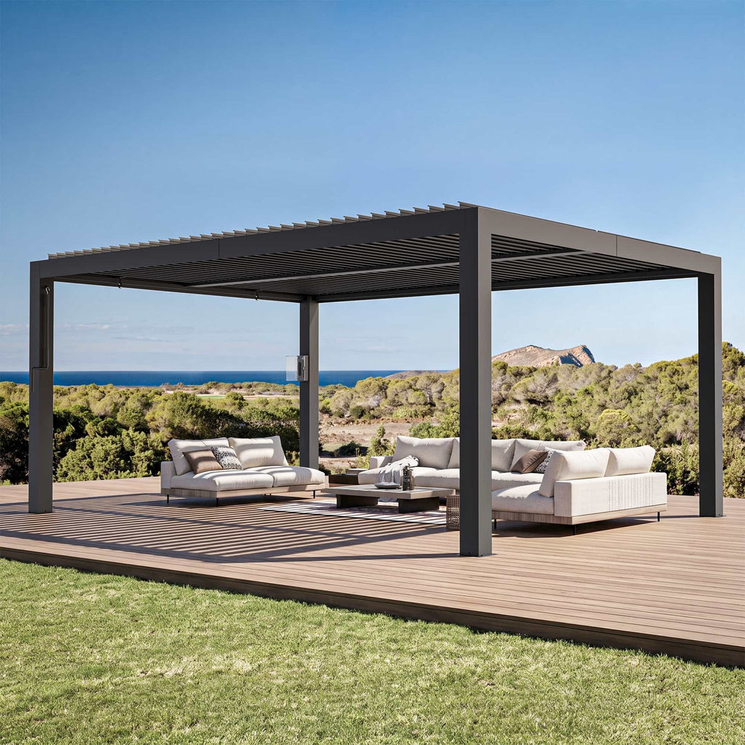 10'x12' Aurora Metall-Pergola mit verstellbaren Lamellen