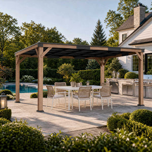 12'x16' Supreme Cedar Hardtop Gazebo with Sloped Roof