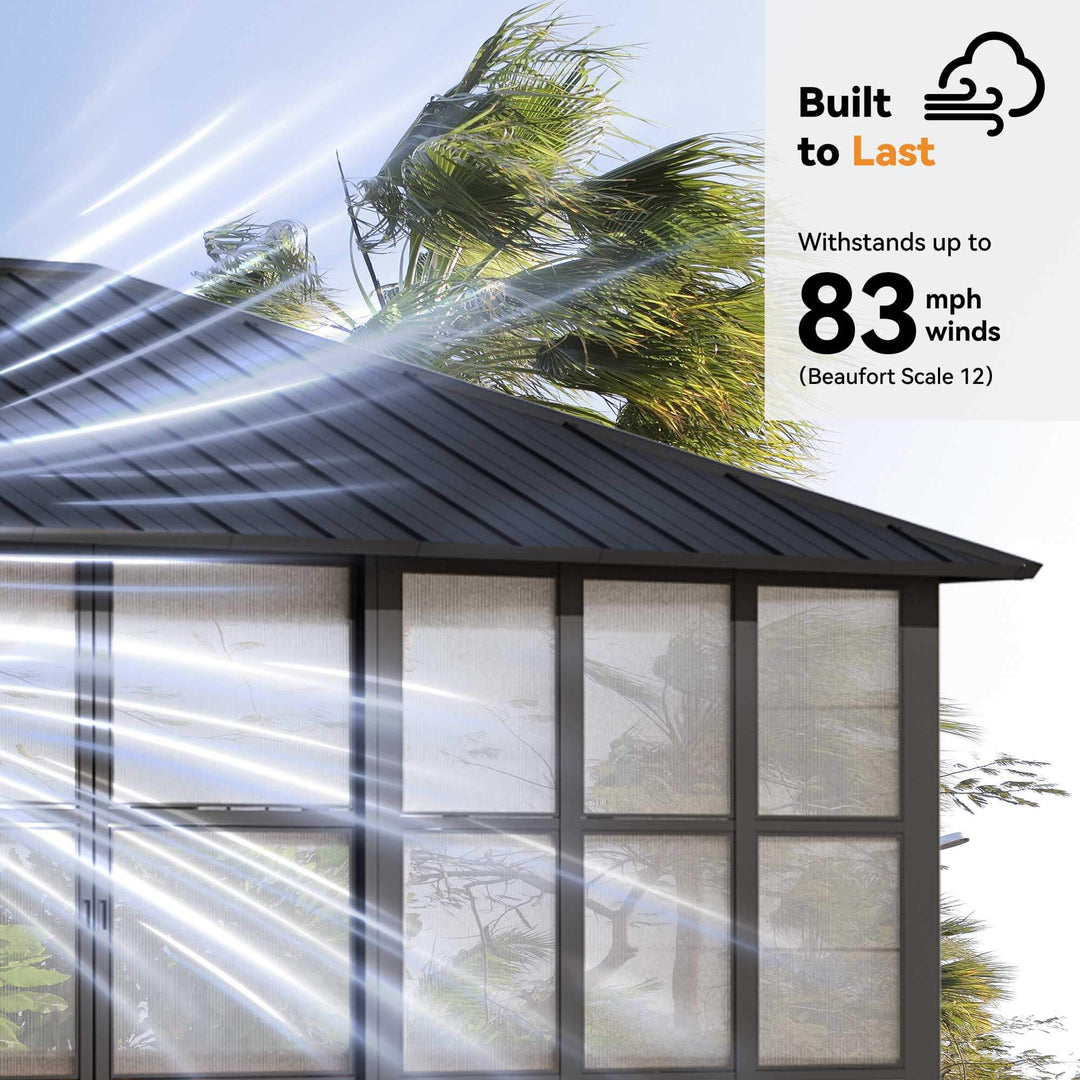 12'x20' Clario Solarium Hardtop Gazebo with Built-in TV Mount