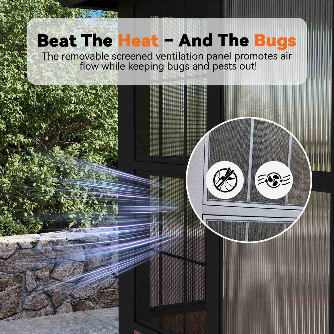 12'x20' Clario Solarium Hardtop Gazebo with Built-in TV Mount