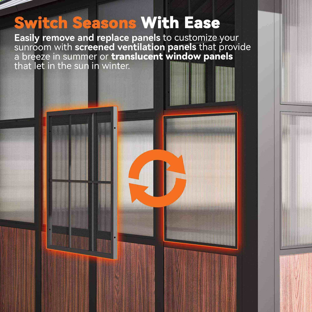 12'x20' Clario Solarium Hardtop Gazebo with Built-in TV Mount