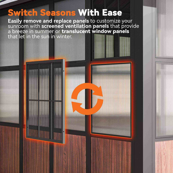 12'x20' Clario Solarium Hardtop Gazebo with Built-in TV Mount