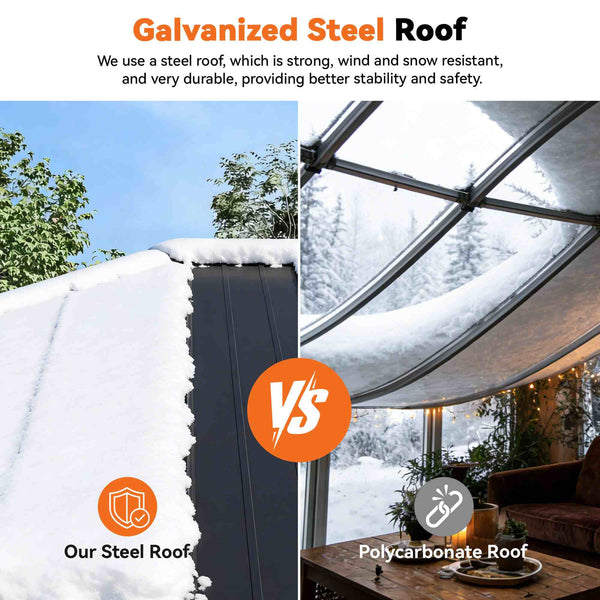 12'x20' Clario Solarium Hardtop Gazebo with Built-in TV Mount