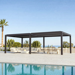 12'x24' Aurora Metal Pergola with Adjustable Louver