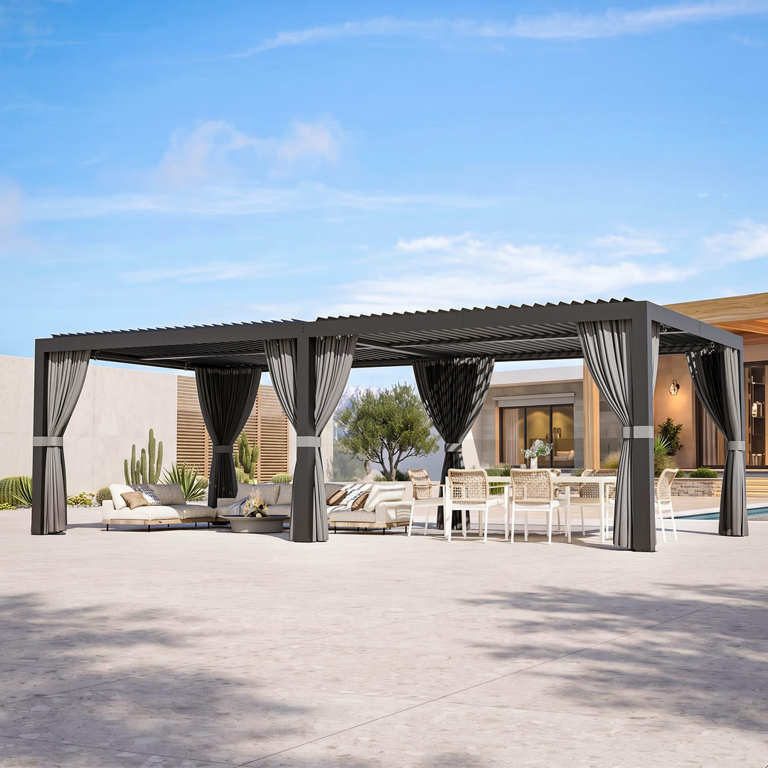 10'x12' Aurora Metall-Pergola mit verstellbaren Lamellen