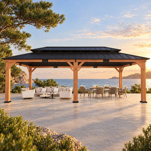 12'x24' Rosewood Cedar Hardtop Gazebo