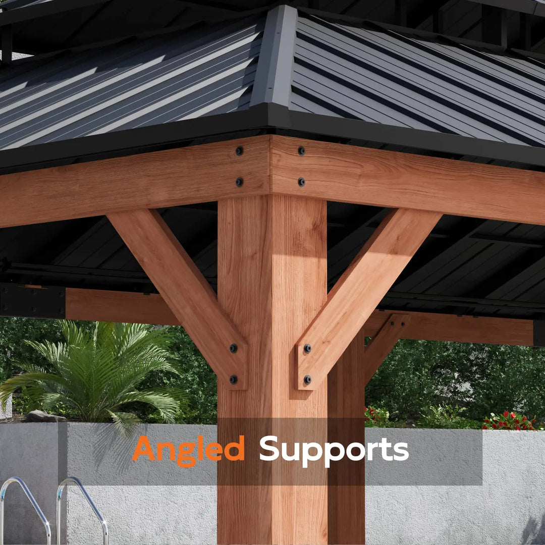 12'x24' Rosewood Cedar Hardtop Gazebo