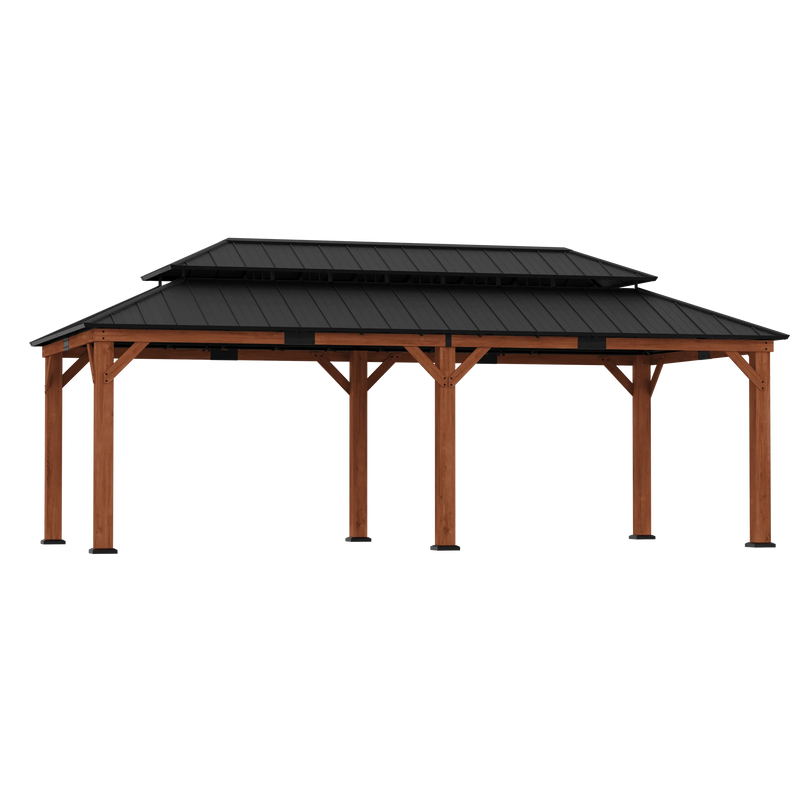 12'x24' Rosewood Cedar Hardtop Gazebo