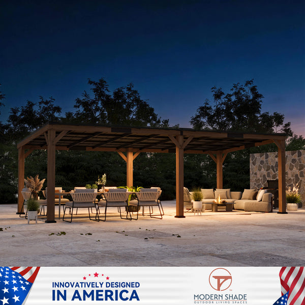 12'x24' Supreme Cedar Hardtop Gazebo with Sloped Roof