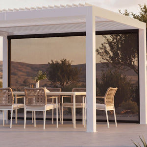 12'x6.7' Pull Down Screen for Aurora Louvered Pergola - Black