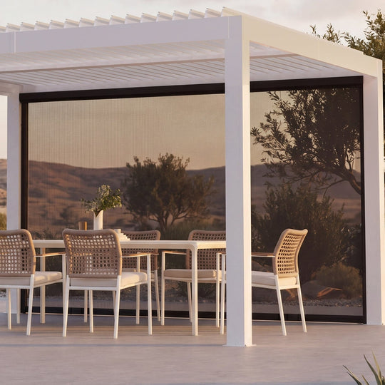 12'x6.7' Pull Down Screen for Aurora Louvered Pergola - Black
