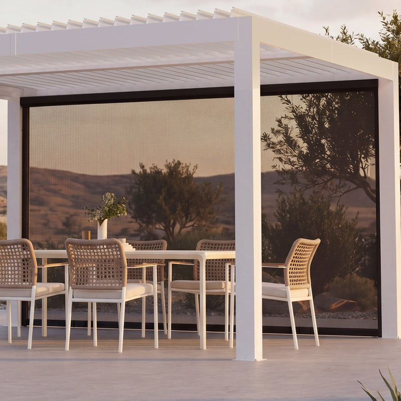 12'x6.7' Pull Down Screen for Aurora Louvered Pergola - Black