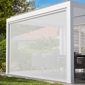 12'x6.7' Pull Down Screen for Aurora Louvered Pergola - White