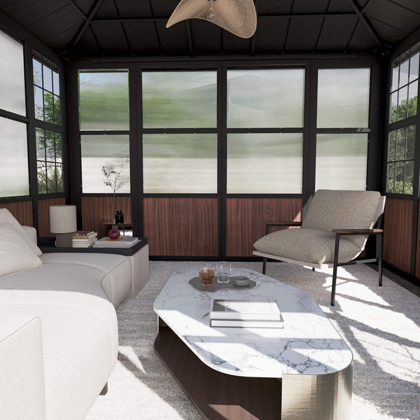 12'x12' Solarium Sunroom Hardtop Gazebo with Built-in TV Mount