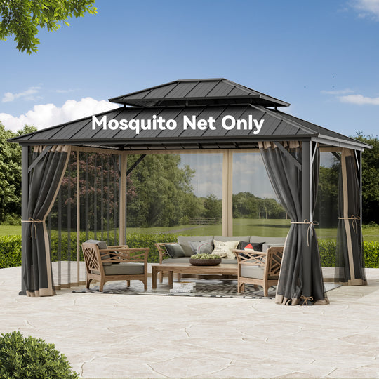 12x14 Mosquito Netting for Gazebo with Two-way Zipper