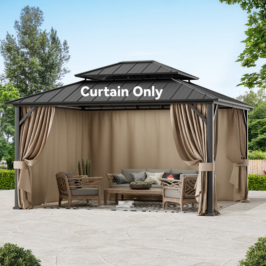 12x14 Privacy Curtain for Gazebo with Two-way Zipper