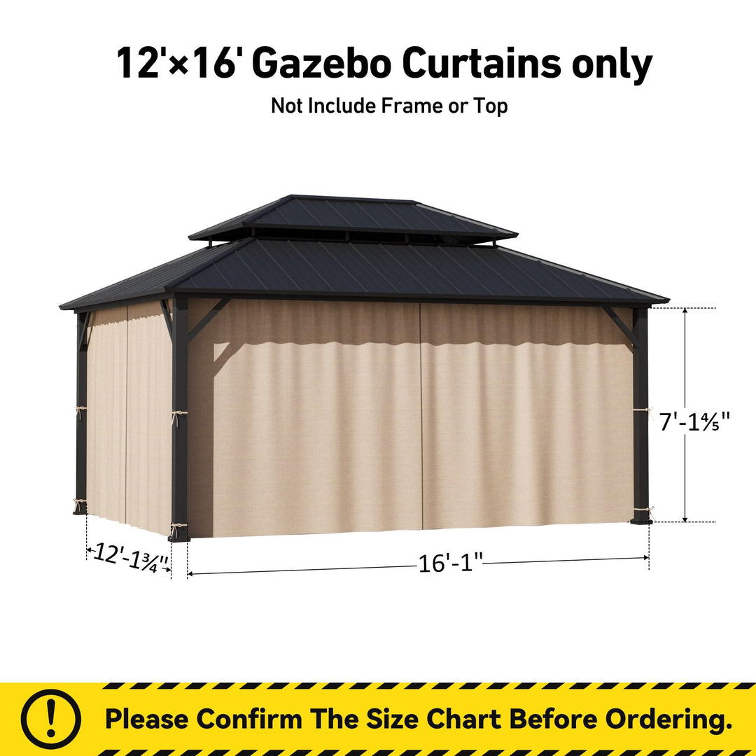 Garngefärbter 12'x16' Sichtschutzvorhang für Pavillon mit Reißverschluss