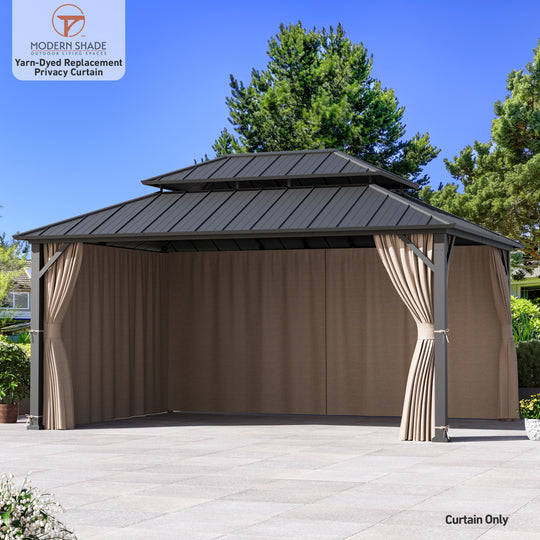 Yarn-dyed 12x16 Privacy Curtain for Gazebo with Zipper