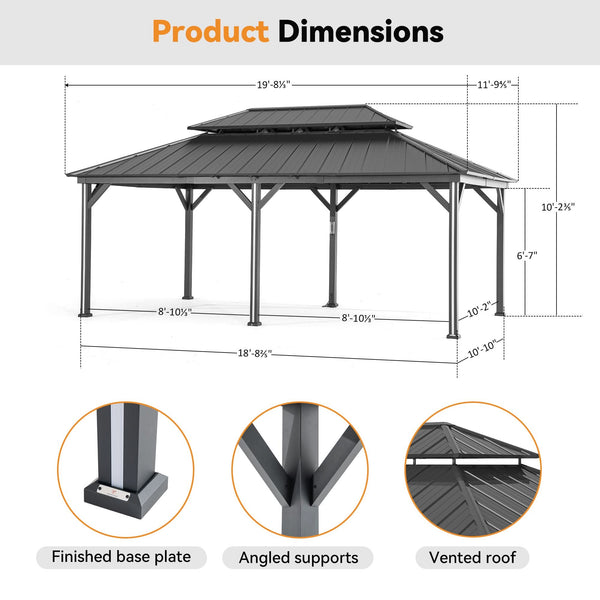 12x20 Four Seasons Aluminum Hardtop Gazebo