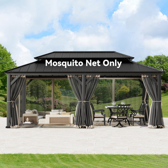 12x20 Mosquito Netting for Gazebo with Two-way Zipper