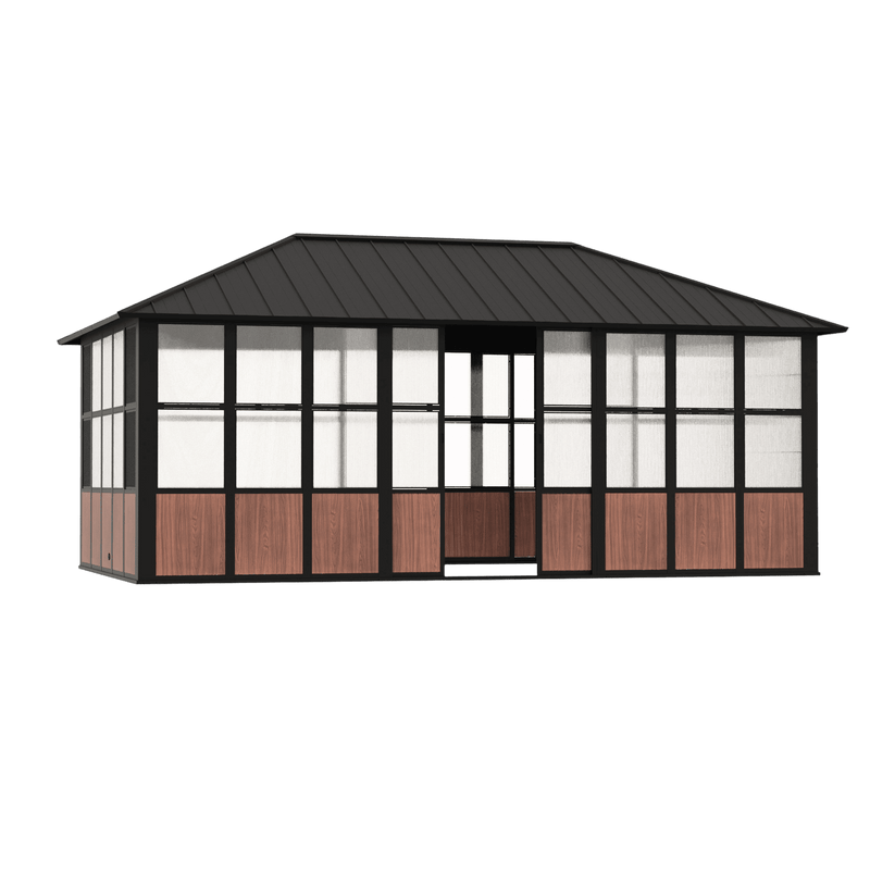 12'x20' Clario Solarium Hardtop Gazebo with Built-in TV Mount