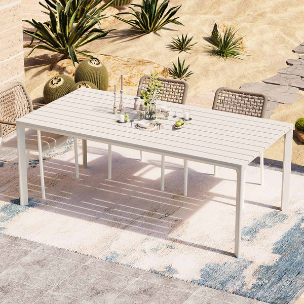 7-Piece Aluminum Outdoor Dining Set with Rope Chairs