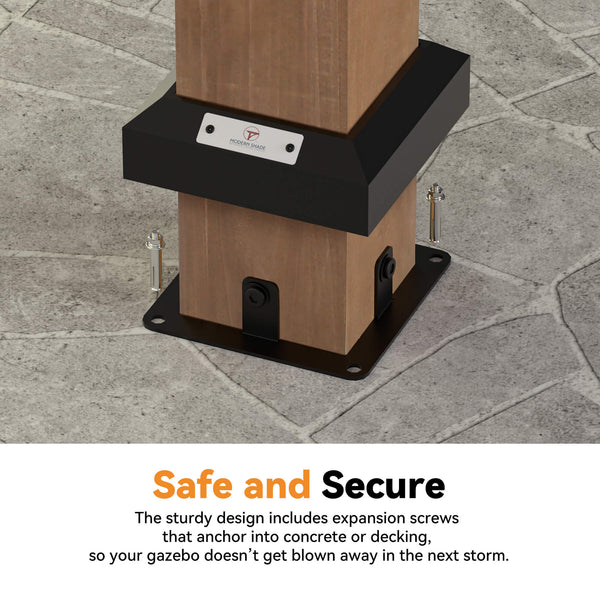 20'x20' Supreme Cedar Hardtop Gazebo with Sloped Roof