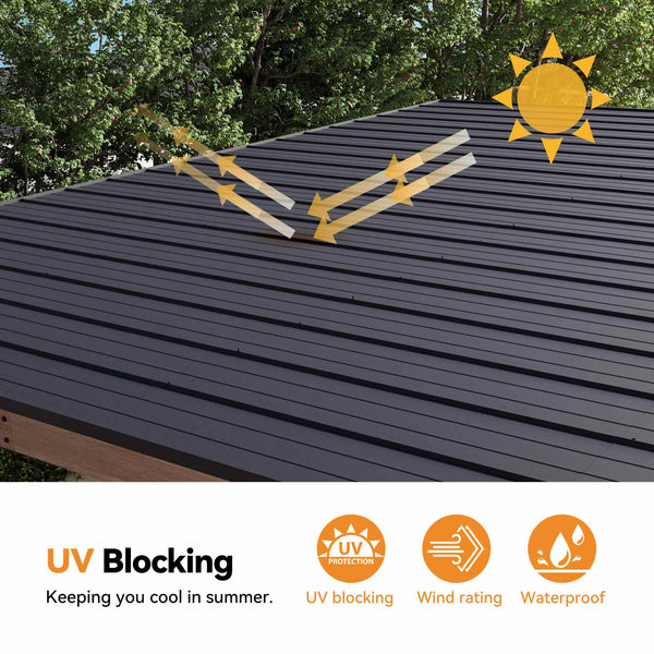 20'x20' Supreme Cedar Hardtop Gazebo with Sloped Roof