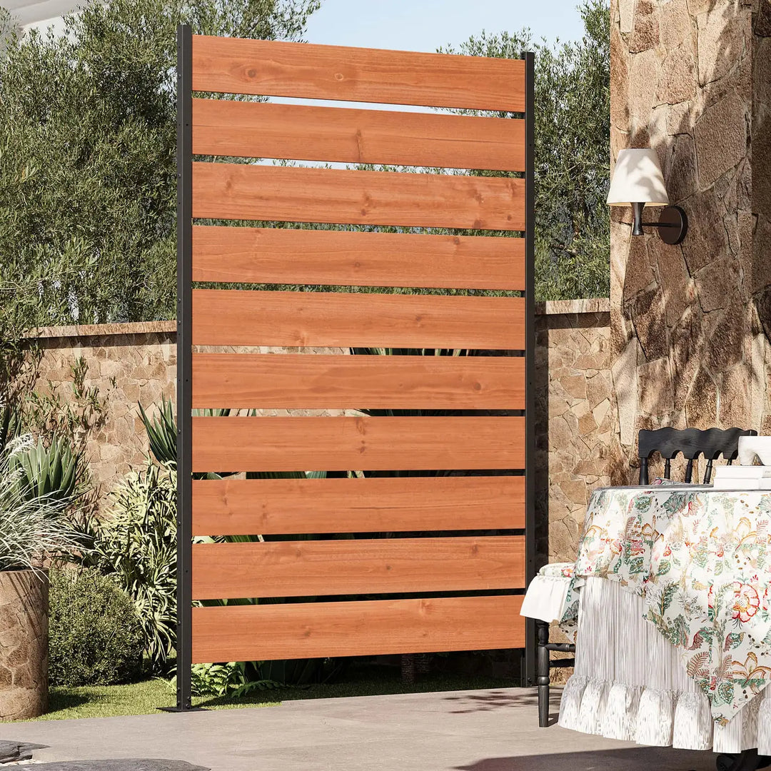 Valla de privacidad de madera con lamas orientables de 4'x6', con lamas abatibles