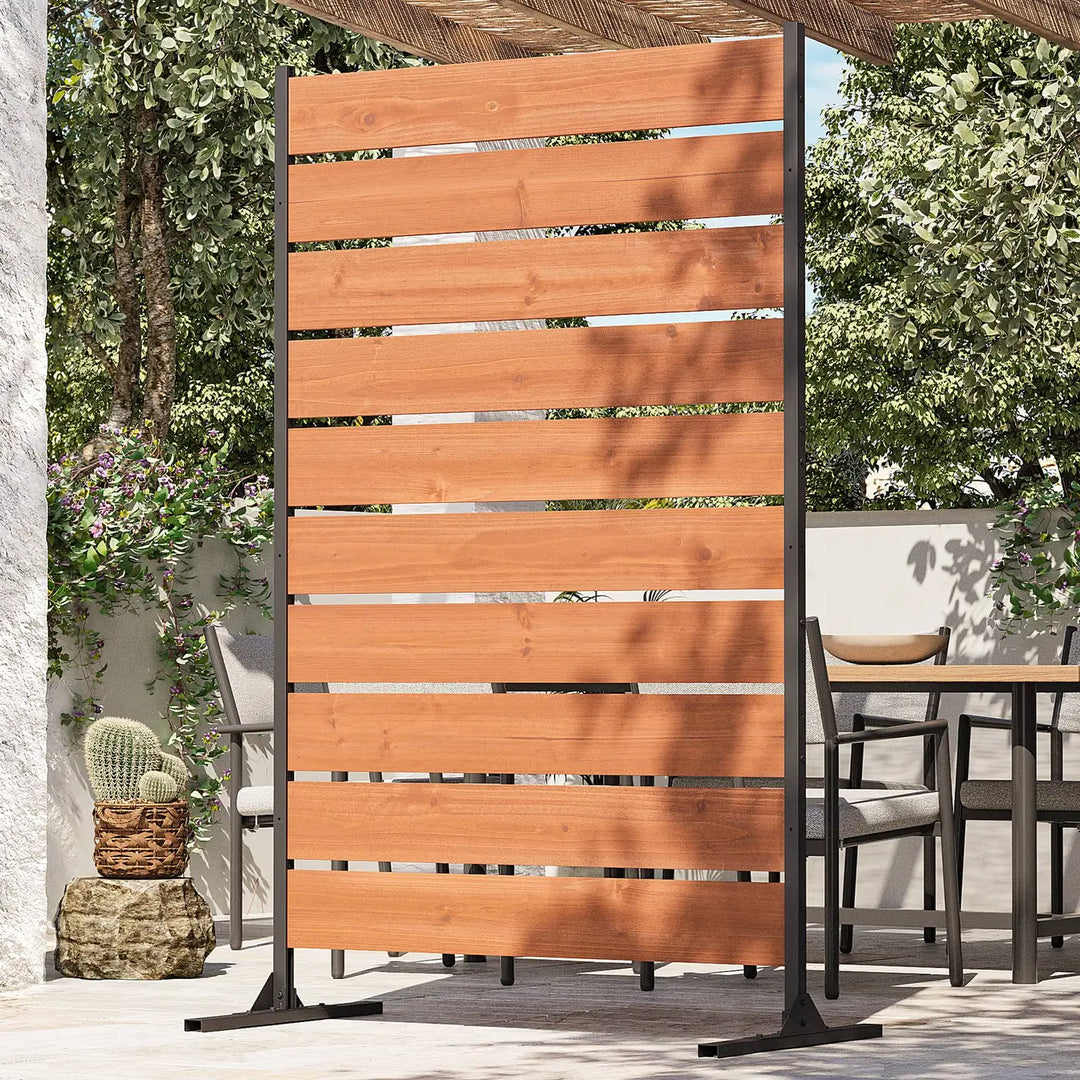 Valla de privacidad de madera con lamas orientables de 4'x6', con lamas abatibles