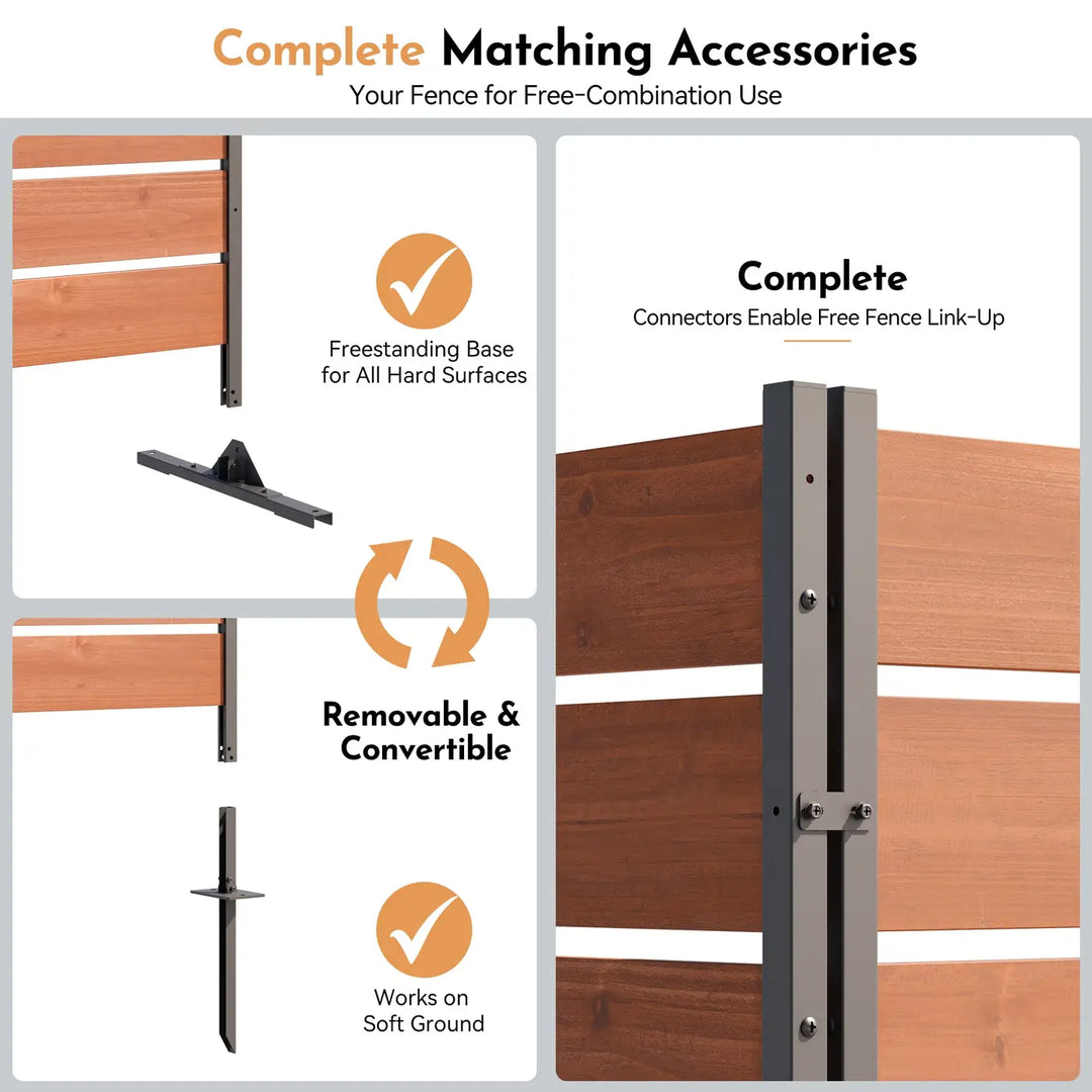 Valla de privacidad de madera con lamas orientables de 4'x6', con lamas abatibles