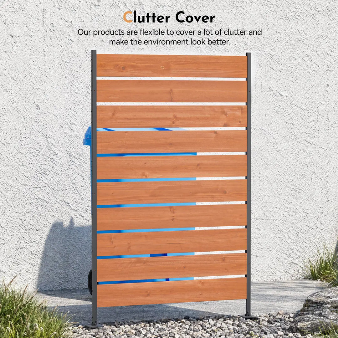 Valla de privacidad de madera con lamas orientables de 4'x6', con lamas abatibles