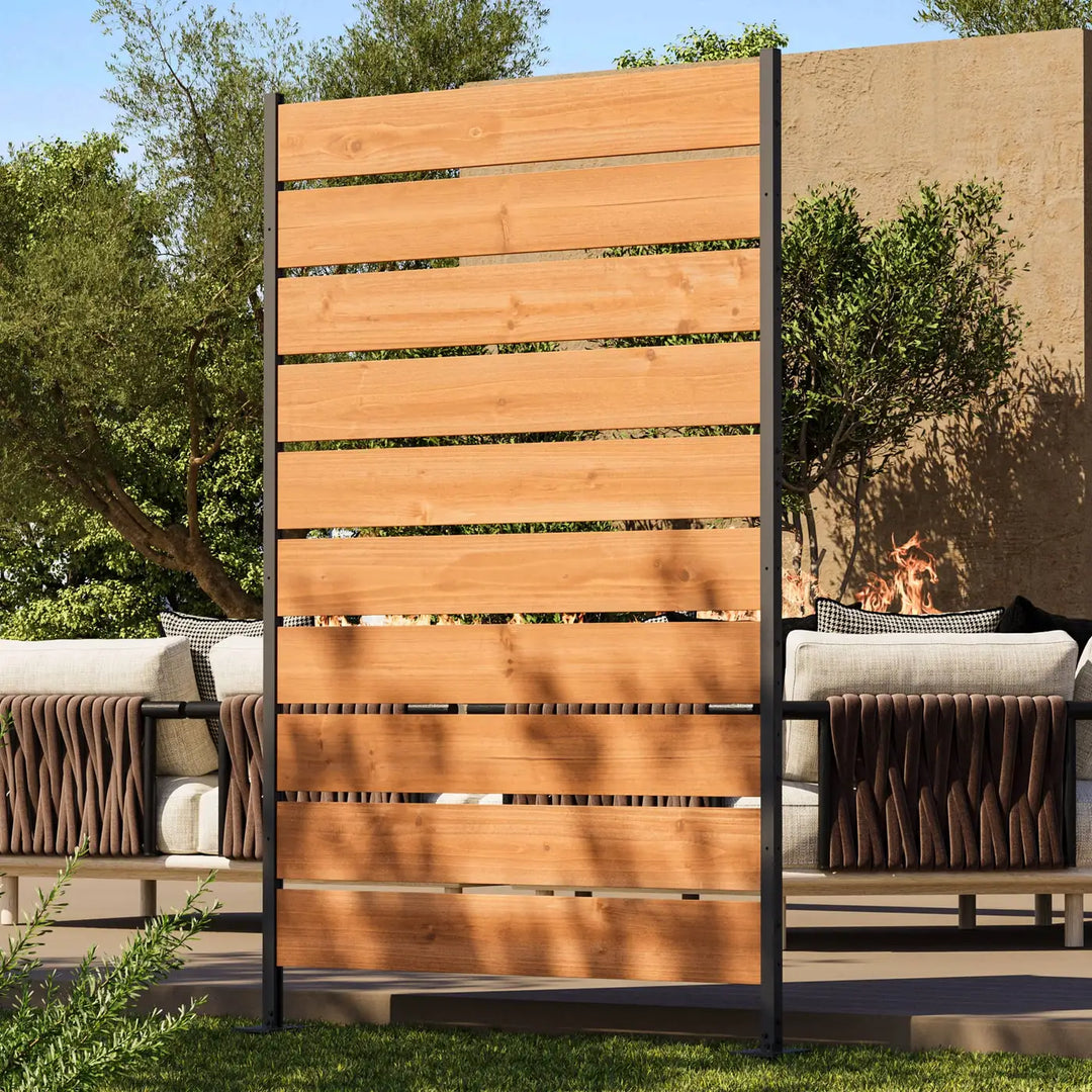 Valla de privacidad de madera con lamas orientables de 4'x6', con lamas abatibles