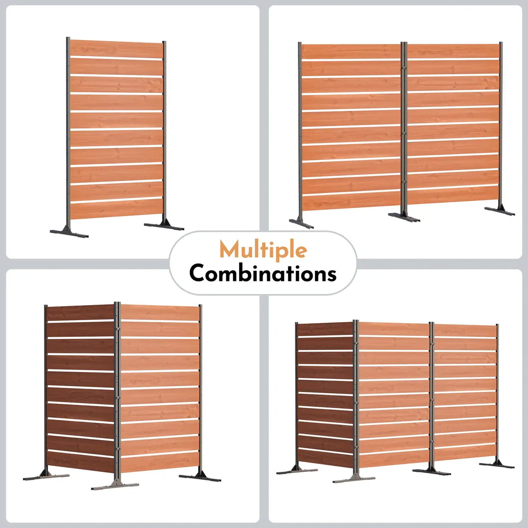 Valla de privacidad de madera con lamas orientables de 4'x6', con lamas abatibles