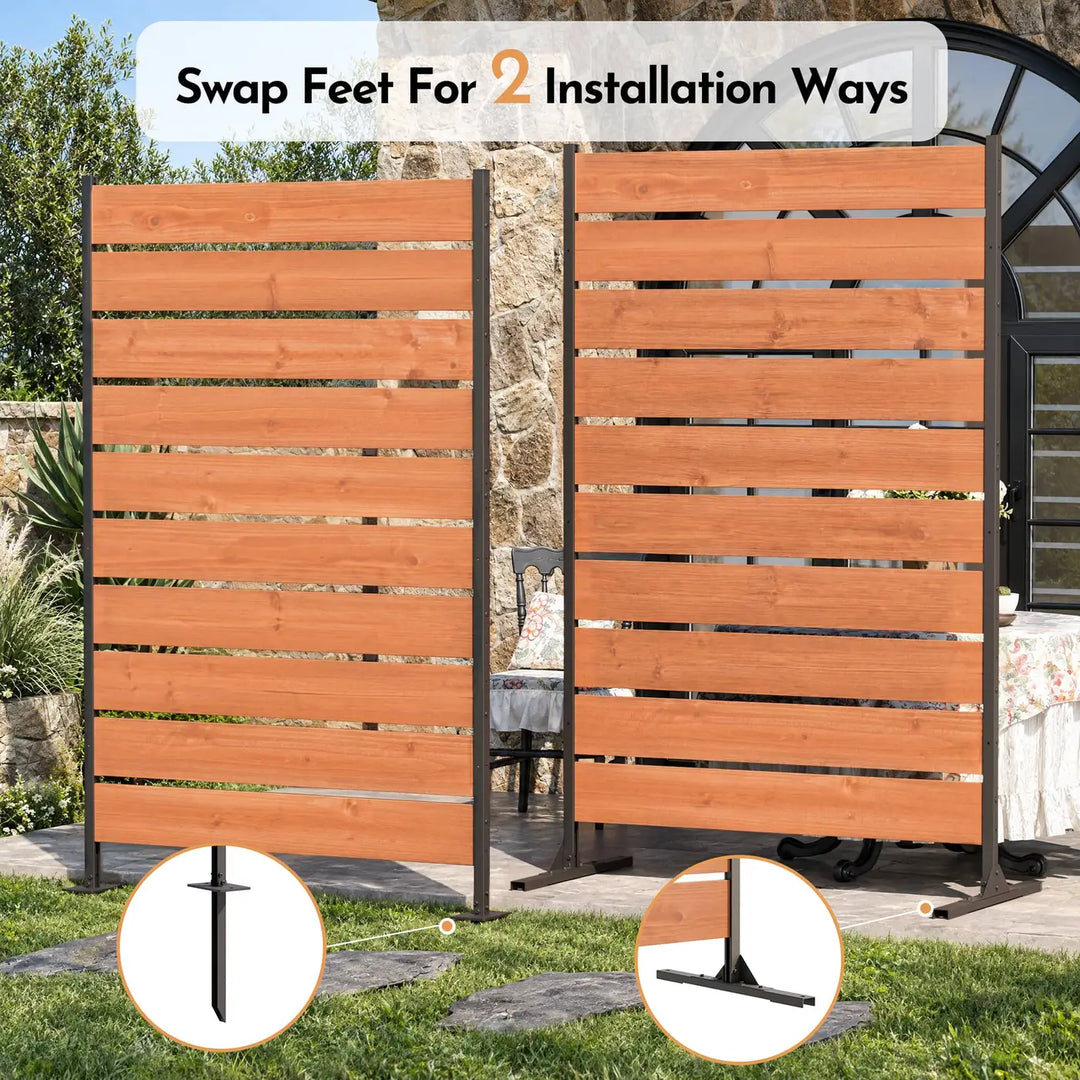 Valla de privacidad de madera con lamas orientables de 4'x6', con lamas abatibles