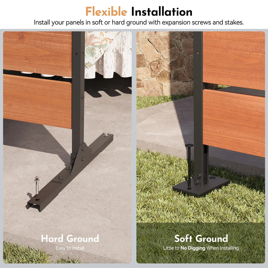 Valla de privacidad de madera con lamas orientables de 4'x6', con lamas abatibles