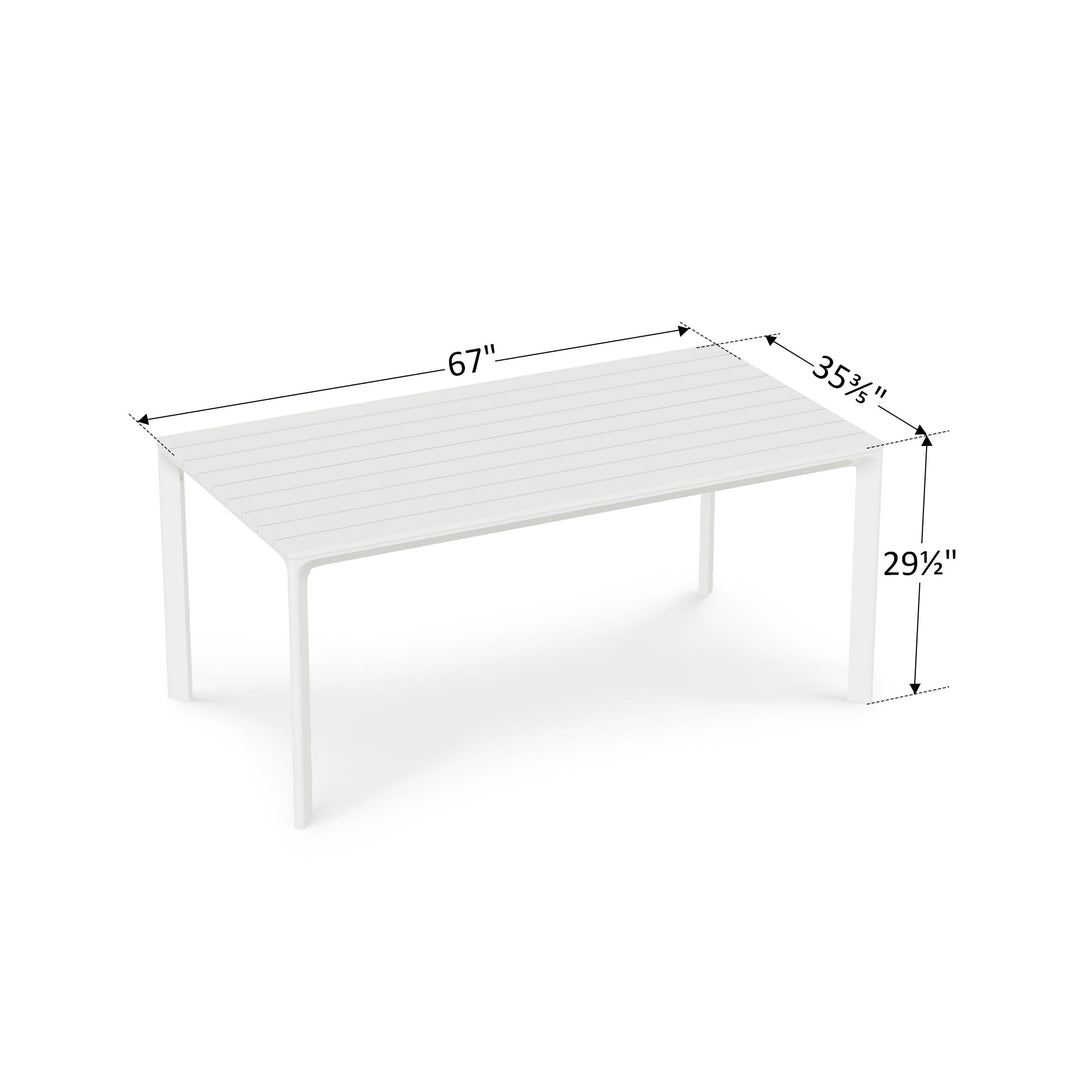 67" Cavo Aluminium-Esstisch für den Außenbereich mit Lattenrost
