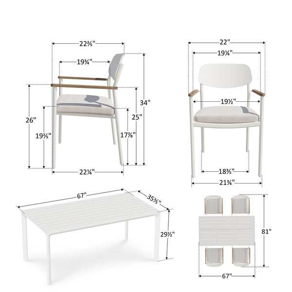 5-Piece Aluminum Outdoor Dining Set