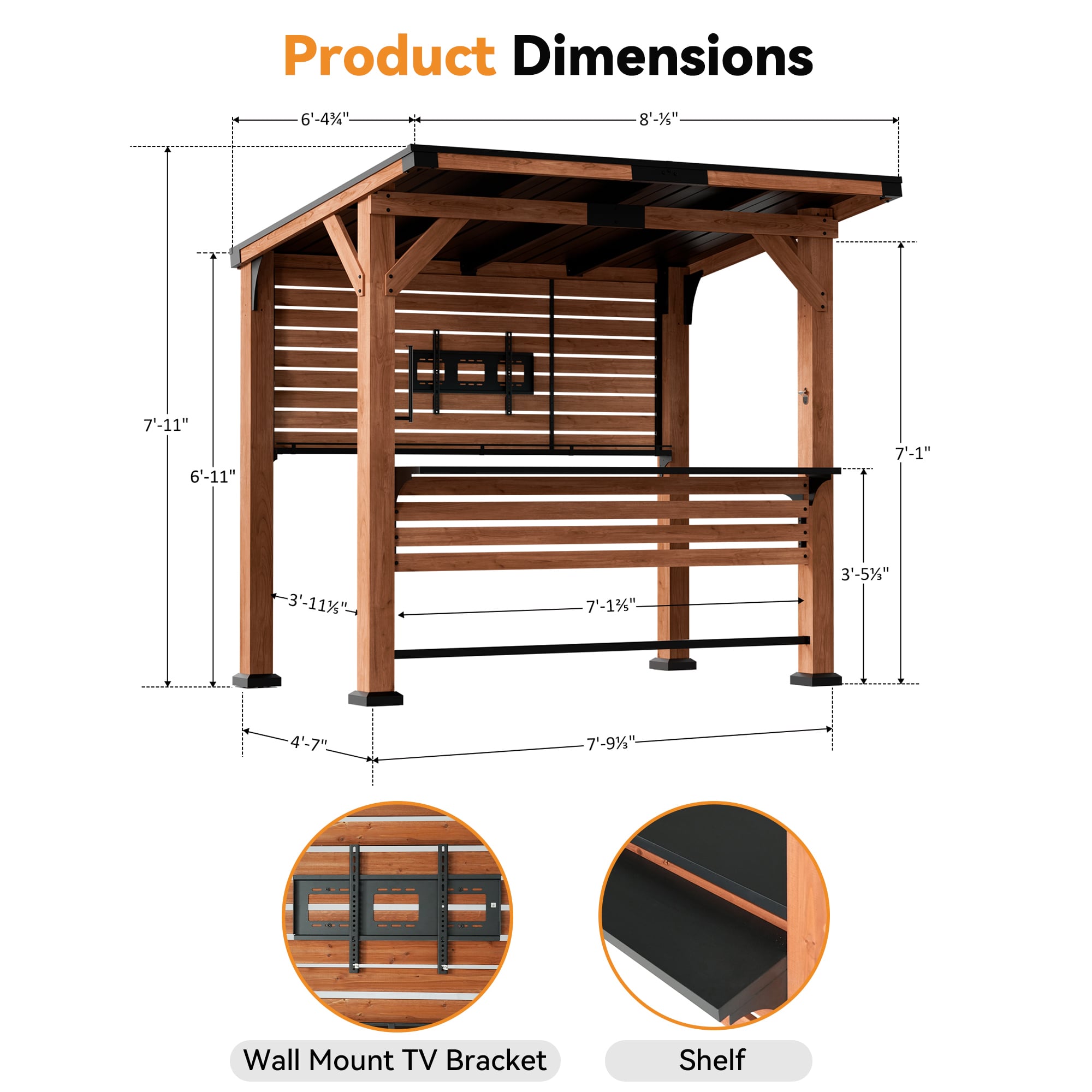 Modern Shade Aura Entertainment Bar Gazebo - Thumbnail 3