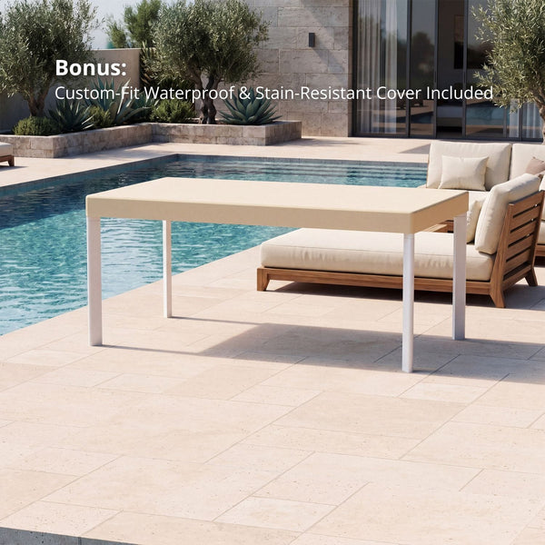 67" Cavo Aluminum Outdoor Dining Table with Slatted Top