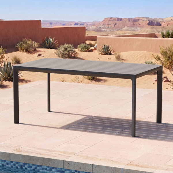 67" Cavo Aluminum Outdoor Dining Table with Slatted Top
