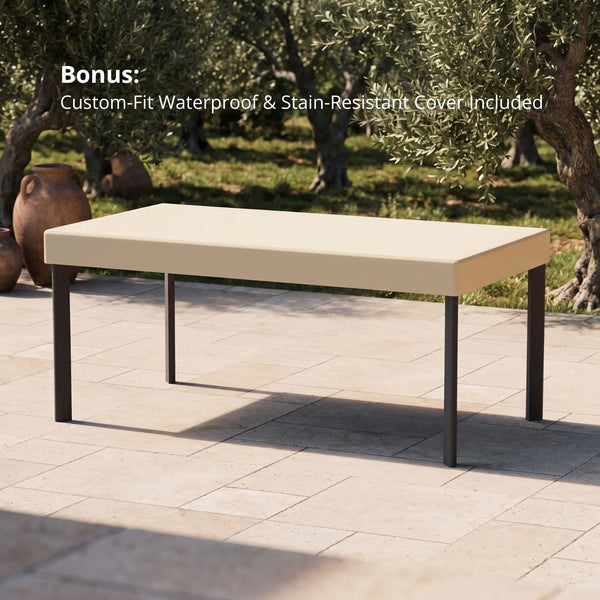 67" Cavo Aluminum Outdoor Dining Table with Slatted Top