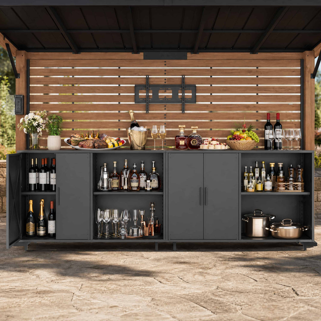 6'x11' Woodberry Pavillon mit Holzdecke und TV-Halterung