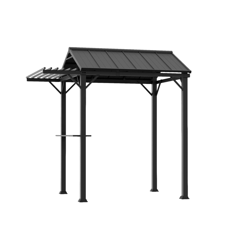 6'x8' Nottingham Metal Hardtop Gazebo with Extended Eave