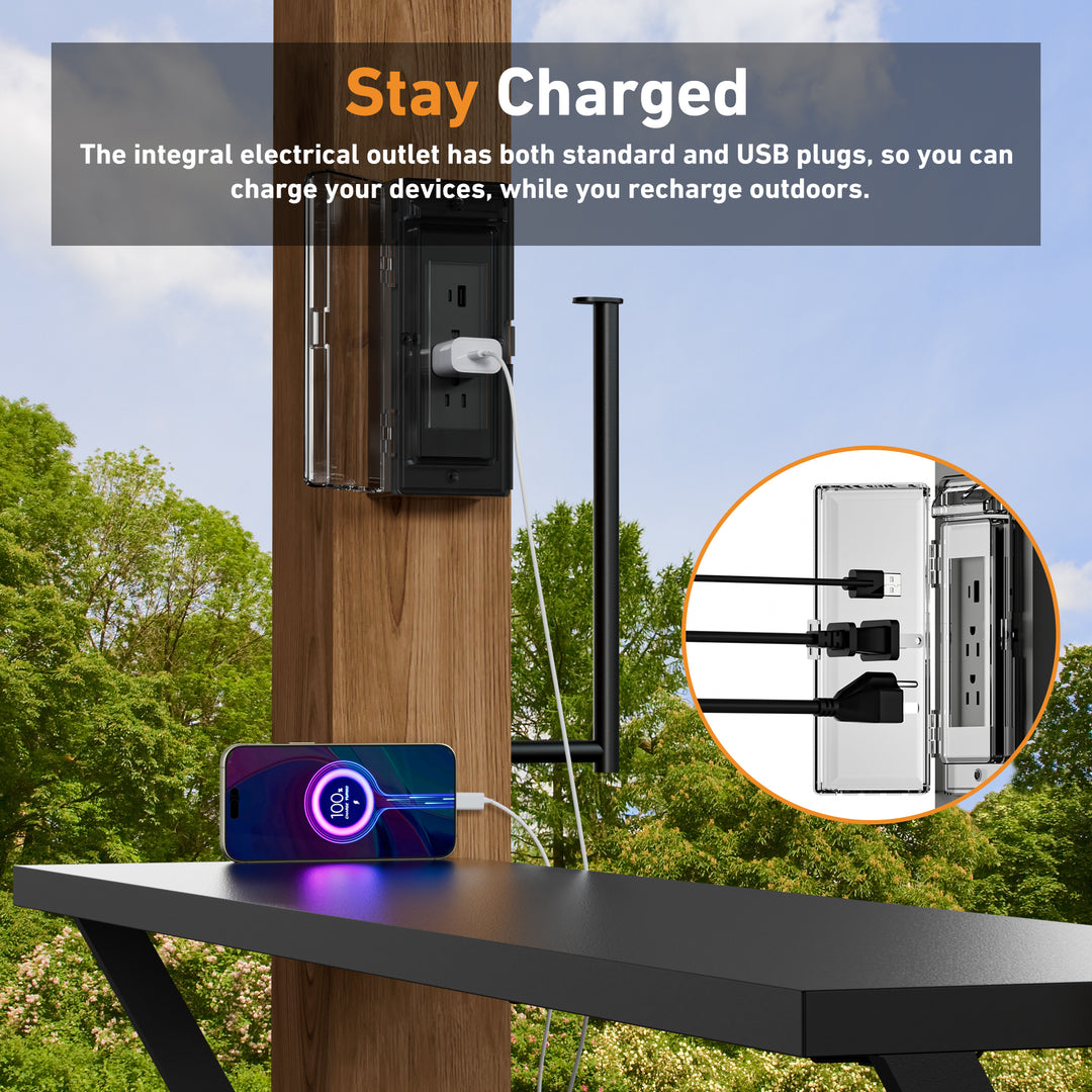 6x12 Woodberry Cedar Hardtop Gazebo with Dual Bar Counters