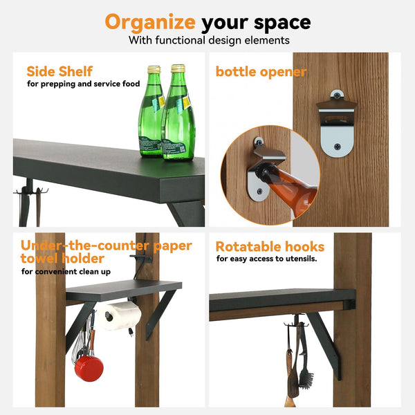 6'x8' Fusion Cedar Hardtop Gazebo with Electrical Outlets