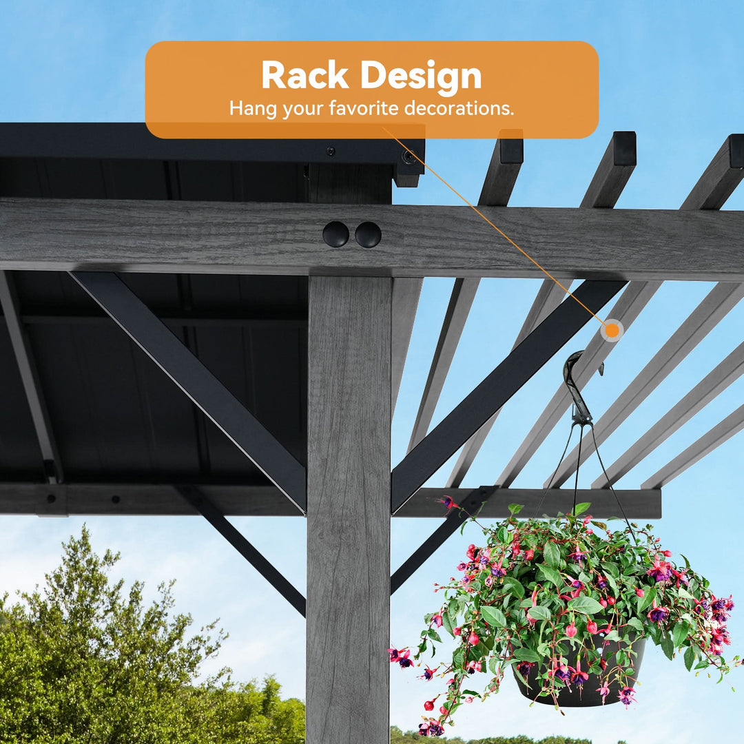 6'x8' Nottingham Metal Hardtop Gazebo with Extended Eave