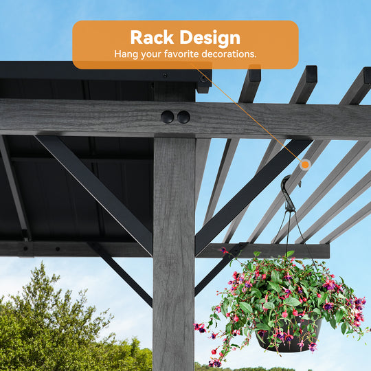 6x8 Nottingham Metal Hardtop Gazebo with Extended Eave