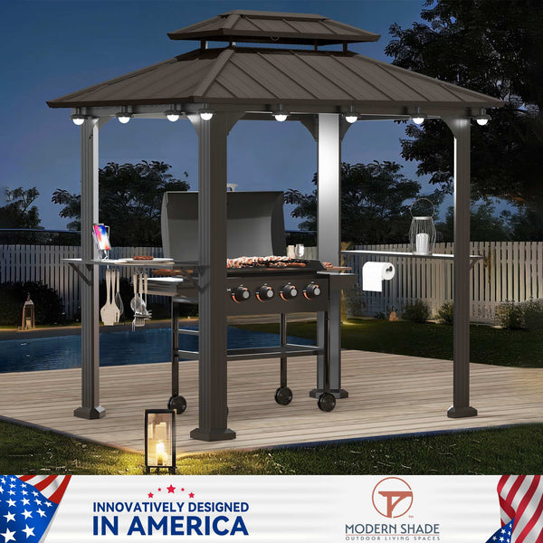 6x8 Aluminum Grill Hardtop Gazebo